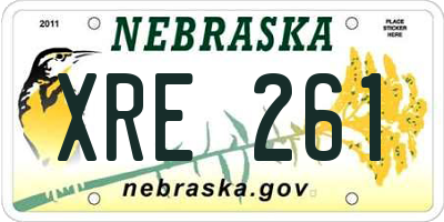 NE license plate XRE261