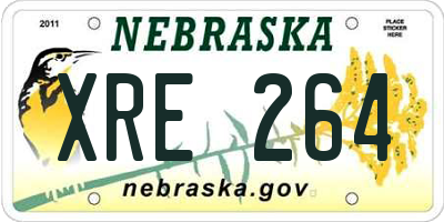 NE license plate XRE264