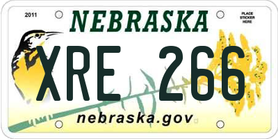 NE license plate XRE266