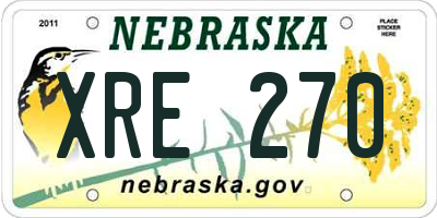 NE license plate XRE270