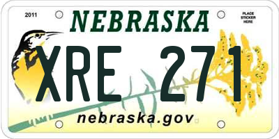 NE license plate XRE271