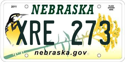 NE license plate XRE273