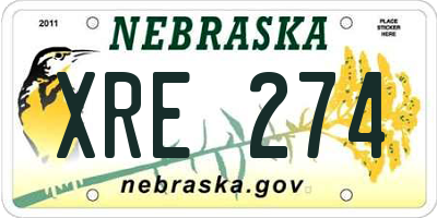 NE license plate XRE274