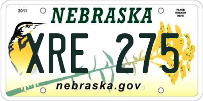 NE license plate XRE275