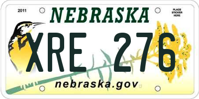 NE license plate XRE276