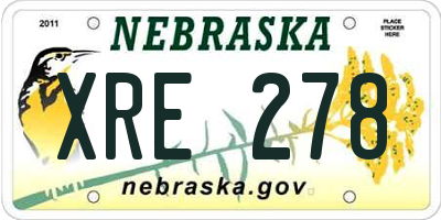 NE license plate XRE278