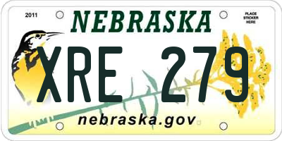 NE license plate XRE279
