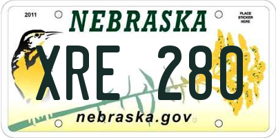 NE license plate XRE280