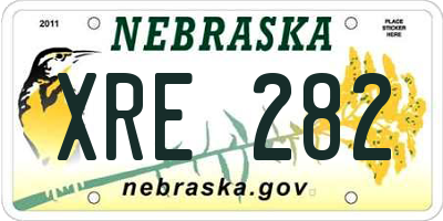 NE license plate XRE282