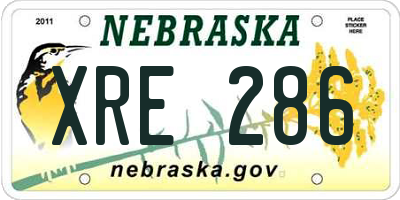 NE license plate XRE286
