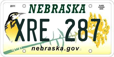 NE license plate XRE287