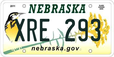 NE license plate XRE293
