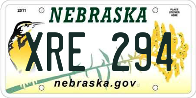 NE license plate XRE294