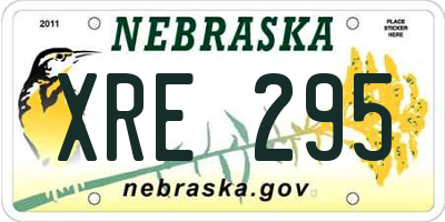 NE license plate XRE295