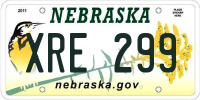 NE license plate XRE299