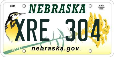 NE license plate XRE304