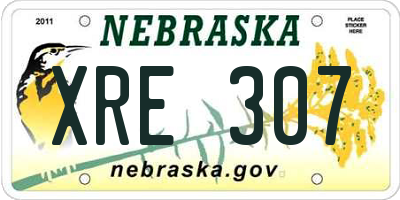 NE license plate XRE307