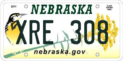 NE license plate XRE308