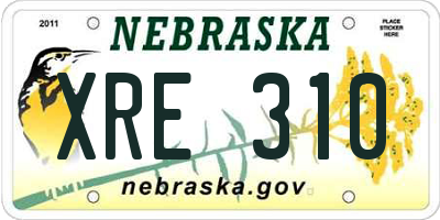 NE license plate XRE310
