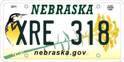 NE license plate XRE318