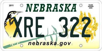 NE license plate XRE322