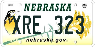 NE license plate XRE323