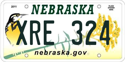 NE license plate XRE324