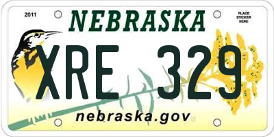 NE license plate XRE329