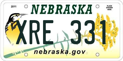NE license plate XRE331