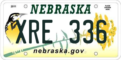 NE license plate XRE336