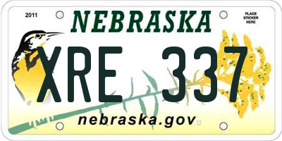 NE license plate XRE337