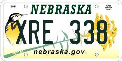 NE license plate XRE338