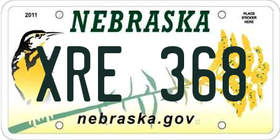 NE license plate XRE368