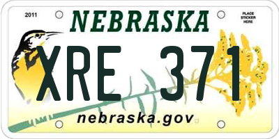 NE license plate XRE371