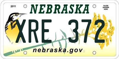 NE license plate XRE372