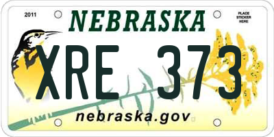 NE license plate XRE373