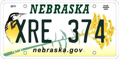 NE license plate XRE374