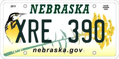 NE license plate XRE390