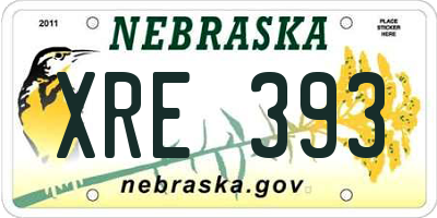 NE license plate XRE393