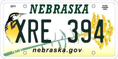 NE license plate XRE394