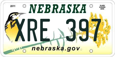 NE license plate XRE397