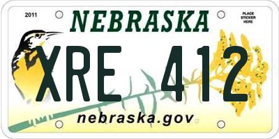 NE license plate XRE412