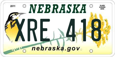 NE license plate XRE418
