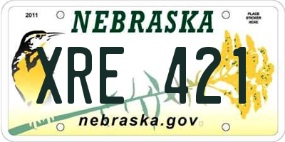 NE license plate XRE421