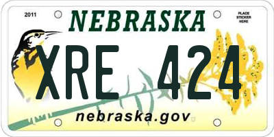 NE license plate XRE424
