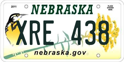 NE license plate XRE438