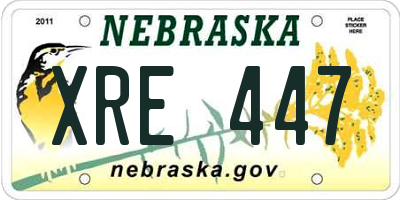 NE license plate XRE447