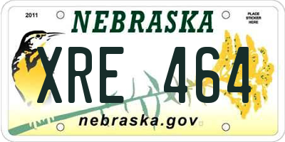 NE license plate XRE464