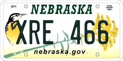 NE license plate XRE466