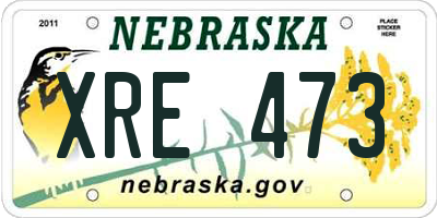 NE license plate XRE473
